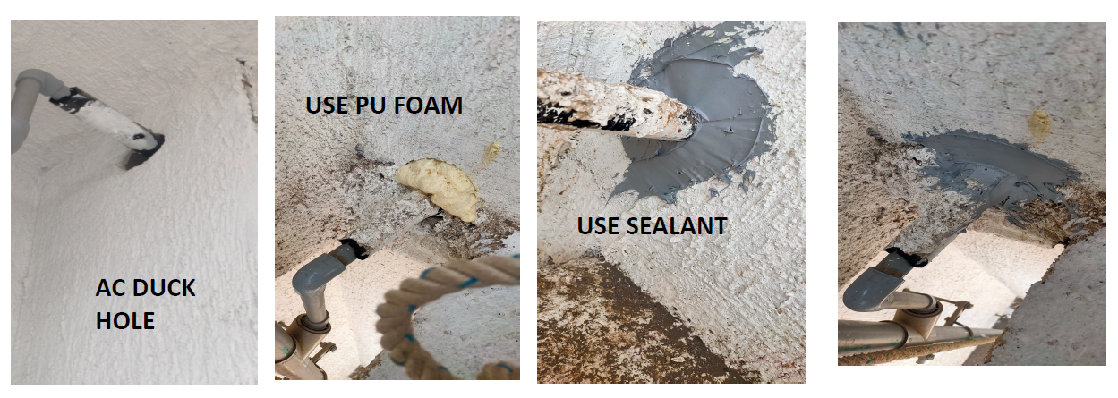 Application of PU Foam and Sealant