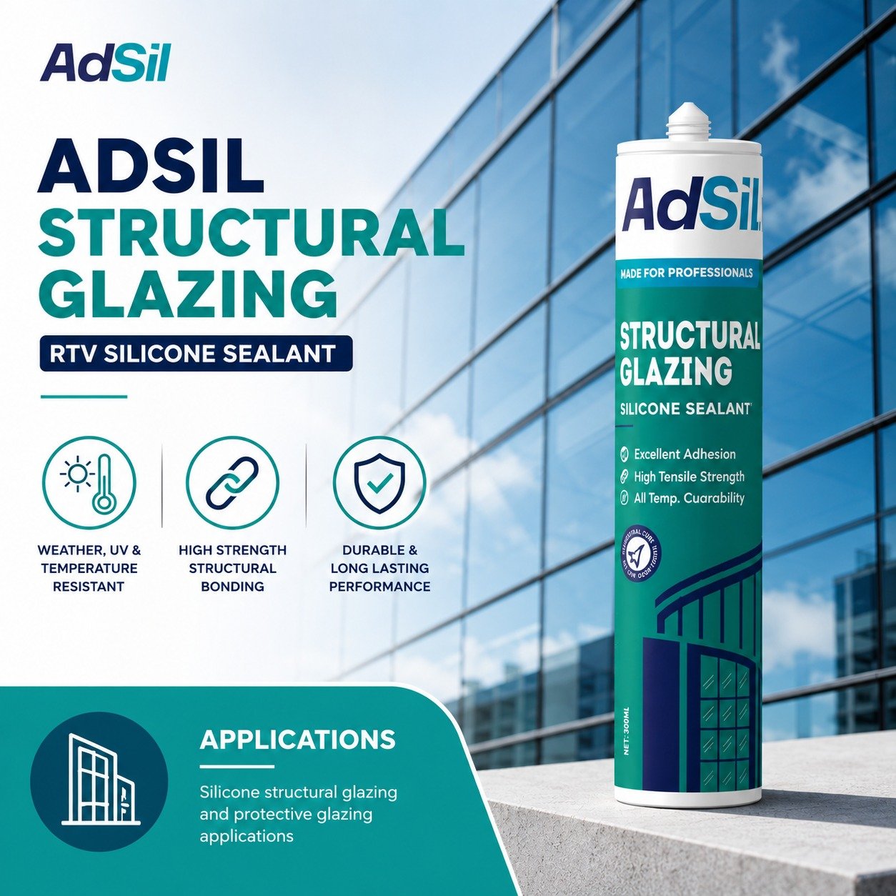 ADSIL Structural Glazing RTV Silicone Sealant